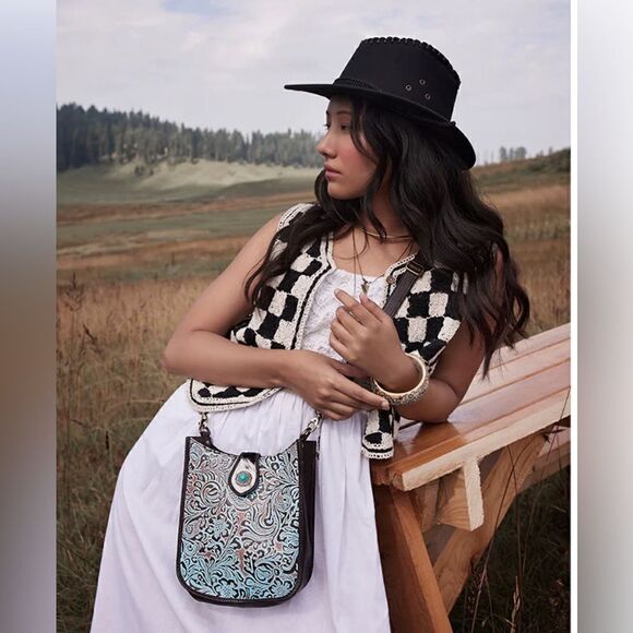 Myra Bag Delilah Creek Embossed Leather Bag - Picture 4 of 9